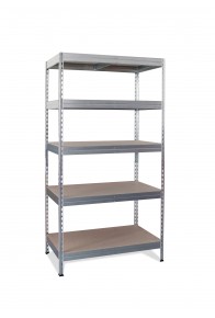 ETAGERE GALVA + 5 TABLETTES BOIS (192X100X50 CM)