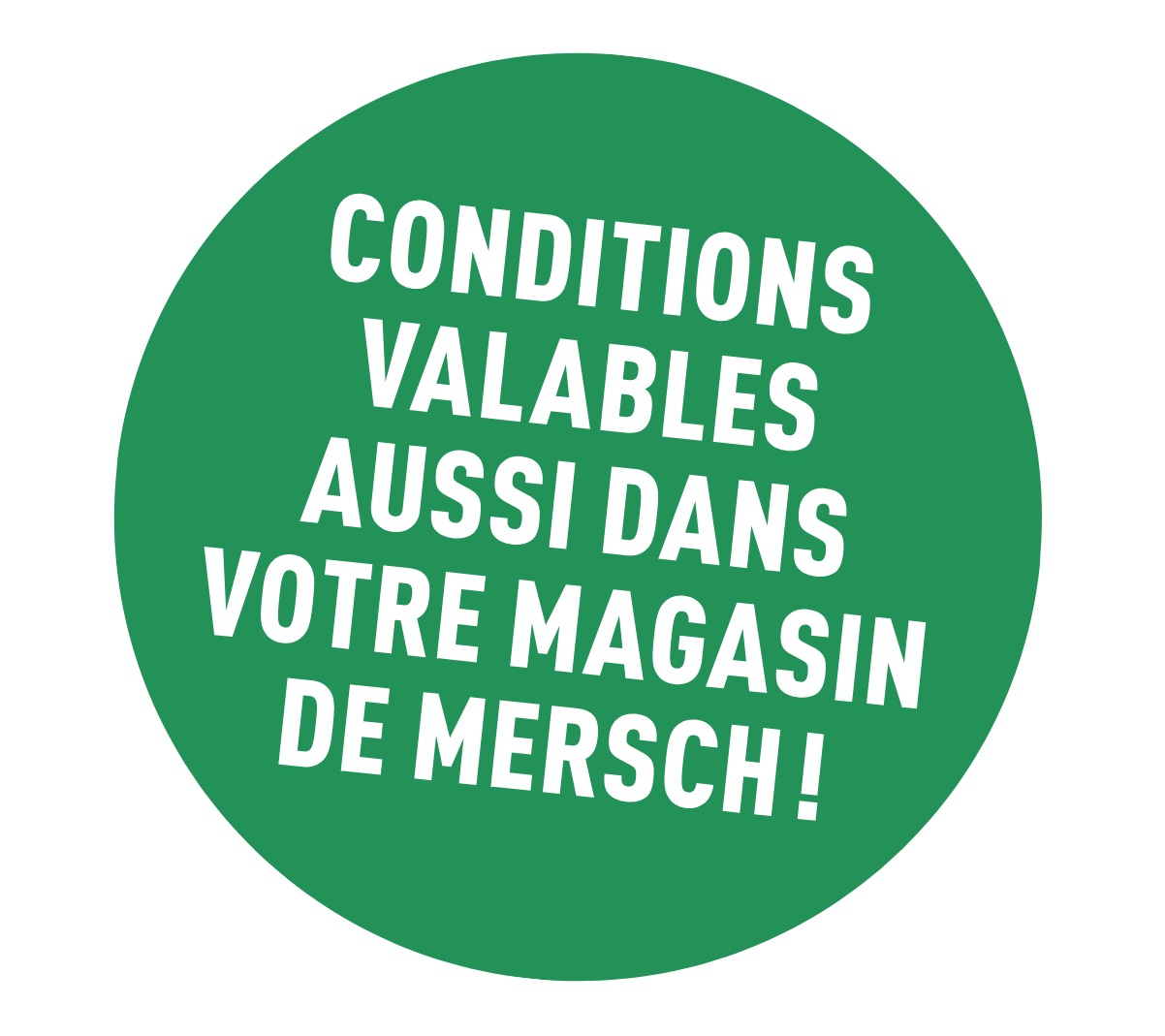 Image d'un macaron de couleur verte avec inscription.